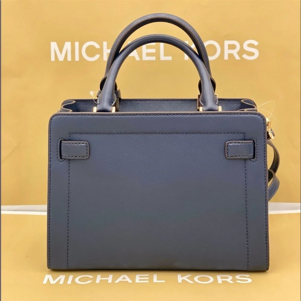 MICHAEL KORS RAYNE SMALL EAST WEST SATCHEL NAVY COLOR - Picture 13 of 15